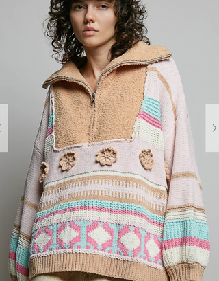 The Eva Pullover - BLUSH MULTI