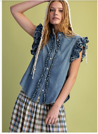 The Greta Denim Top