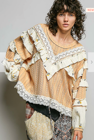 The Eyelet Twirl Top - PUMPKIN SPICE