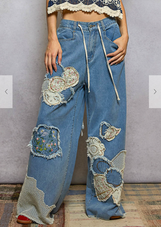 Autumn Bloom Denim Jeans