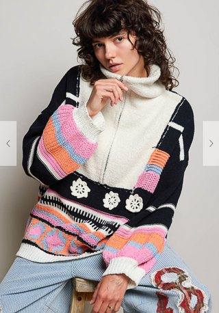 The Eva Pullover - BLACK MULTI