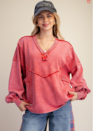 Harvest Belle Pullover - BOHO RED