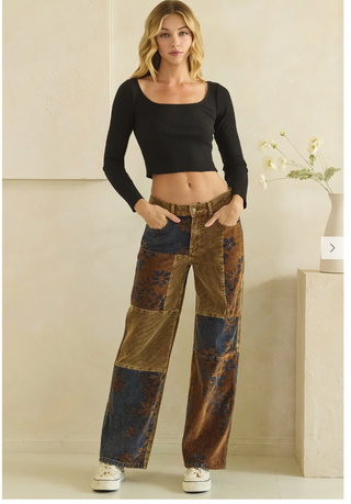 Harvest Belle Mixed Media Pants