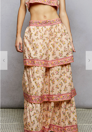 PINK AND LEMON FLORAL SKIRT