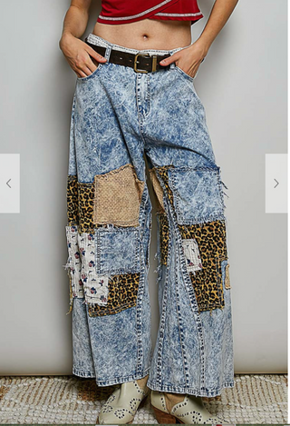 September Rose Patch Pants