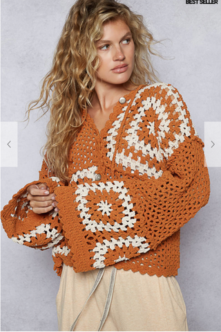 Chestnut Wrap Cardigan - CINNAMON