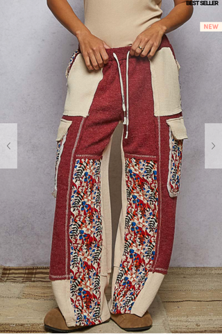 The June Pants - BURGUNDY FLORAL