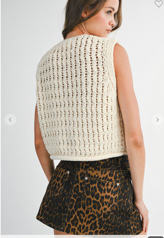 The Carmel Swirl Chunky Knit Sweater Vest