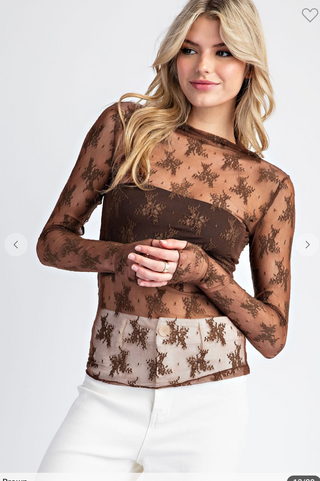 The Macy Lacy Top - MOCHA