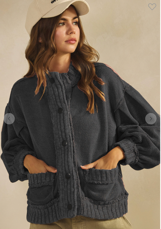 The Hamptons Cardigan - BLACK 02/03