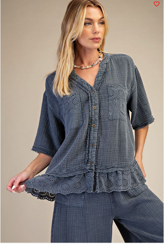 The Stone Eyelet Top