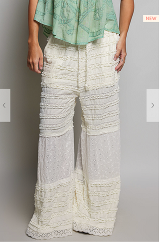 Eyelet Twirl Pants - CREAM PREORDER MID JUNE
