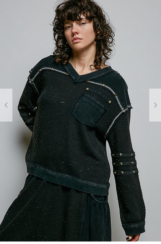 Pumpkin Kisses Knit Top - BLACK