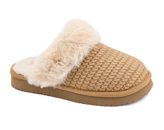 The Corky Camel Knit Slipper
