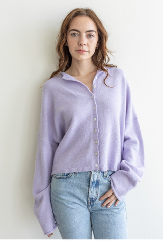 The Honey Knit Cardigan - PURPLE