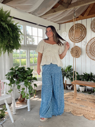 Wanderflower Tiered Jeans