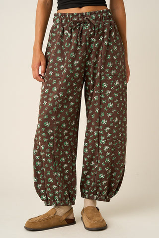 The Cozy Edit Floral Barrel Joggers