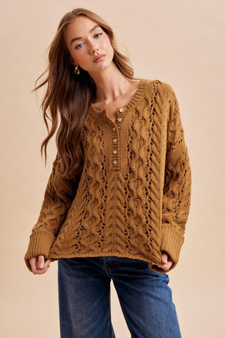 The Cabin Days Knit Sweater - CAMEL