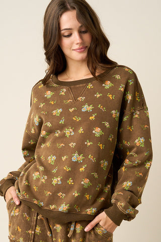 Fireside Floral Crew - MOCHA