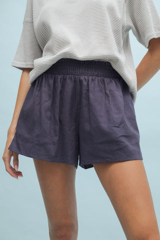 Lenny Linen Shorts - NAVY