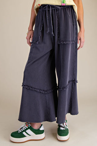 The Vicki Wide Leg Pant - SMOKE