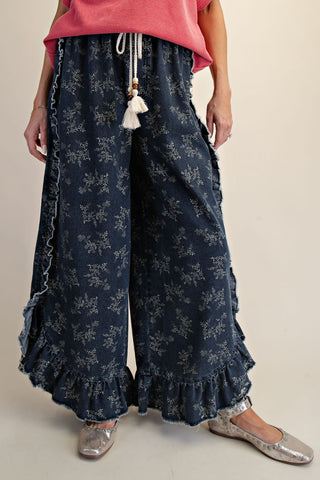 The Autumn Garden Plaza Pants - NAVY