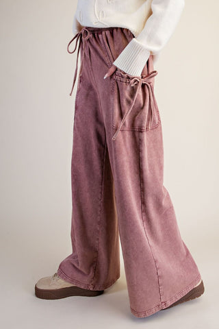 The Drake Wide Leg - RED BEAN