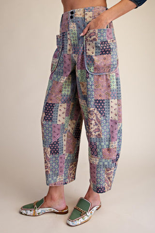The Hazel Mae Patch Pants - TEAL