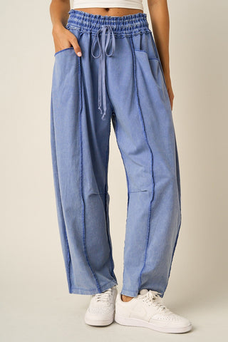 The Izzy Barrel Pants - FRENCH BLUE