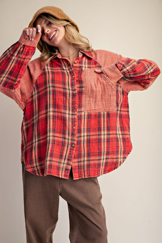 The Changing Leaves Flannel - RED