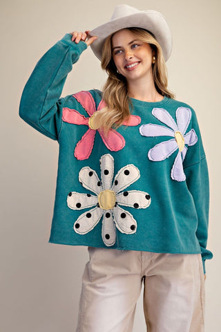 The Walking On Sunshine Pullover - TEAL PREORDER 1 WEEK