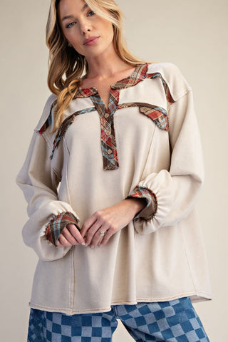 The Cozy Season Plaid Henley