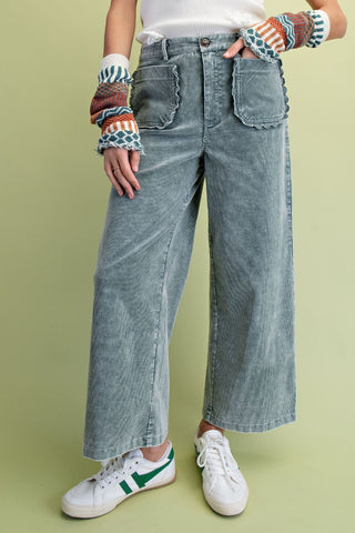 The Remie Corduroy Pants - OLIVE